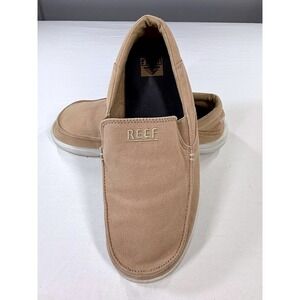 REEF Kids Swellsole Vibes Tan Canvas Slip On Loafer Shoes‎ Sz 7